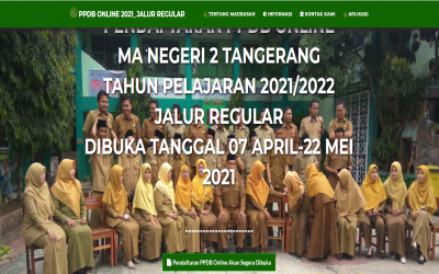 PERSYARATAN DAN KETENTUAN PENERIMAAN PESERTA DIDIK JALUR REGULER (TES) ONLINE MAN 2 TANGERANG